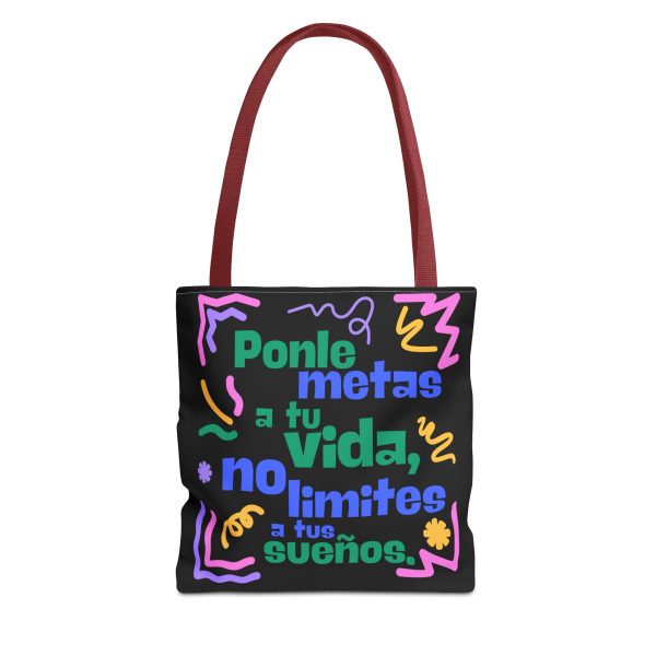 Bolsa de mano motivación "metas" negra para llevar a diario - Imagen 10