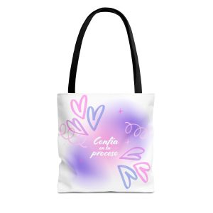 Bolsa de mano motivacional confía - blanca
