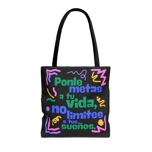 Bolsa de mano motivación "metas" negra para llevar a diario - Imagen 4
