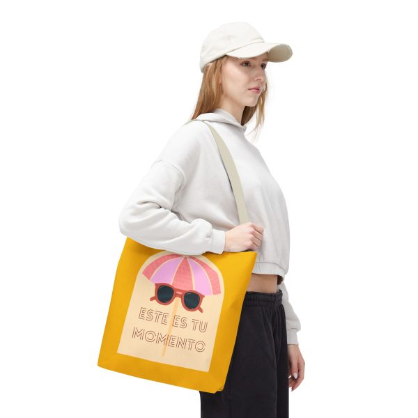Bolsa de mano motivación cool fondo amarillo para llevar a diario. - Imagen 33