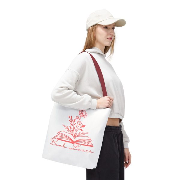 Bolsa de mano "book lover" rojo coral - Imagen 15