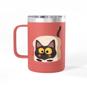 Taza de café divertida, diseño gato pan