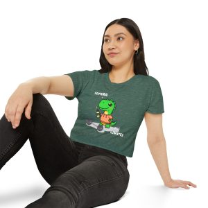 Top corto vibrante para dama - Dino Fit, estilo bohemio.