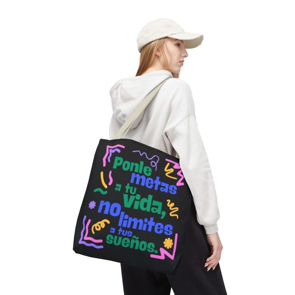 Bolsa de mano motivación "metas" negra para llevar a diario - Imagen 36