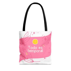 Bolsa de mano rosa motivacional
