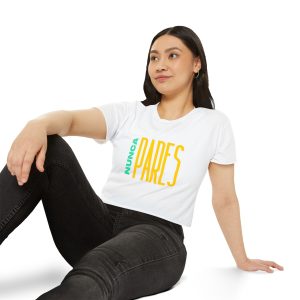 Top corto vibrante para dama - NUNCA PARES, estilo bohemio.
