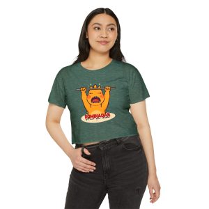 Top corto vibrante para dama - Dino Fit "Dominadas", estilo bohemio.