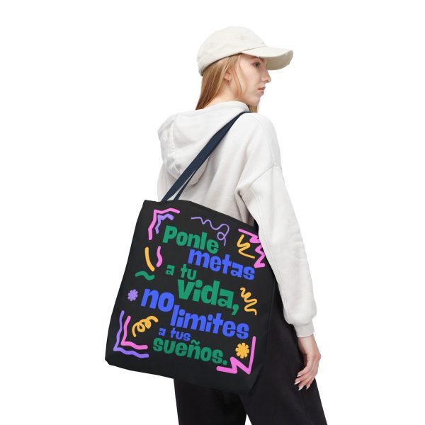 Bolsa de mano motivación "metas" negra para llevar a diario - Imagen 45