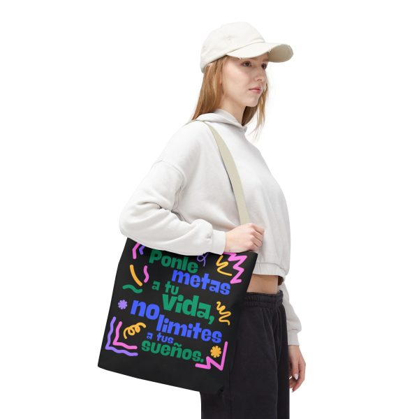 Bolsa de mano motivación "metas" negra para llevar a diario - Imagen 33